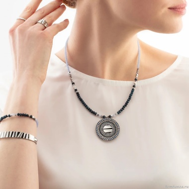 Колье Coeur de Lion, Blue-Silver, 2036/10-0717 Колье Coeur de Lion, Blue-Silver, 2036/10-0717