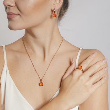 Кольцо Qudo, Firenze orange glow 16 мм 611942 BR/RG Кольцо Qudo, Firenze orange glow 16 мм 611942 BR/RG