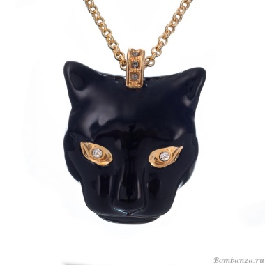 Колье Polina Firenze, пантера с эмалью и кристаллами, PF25.2-PE3752 черный