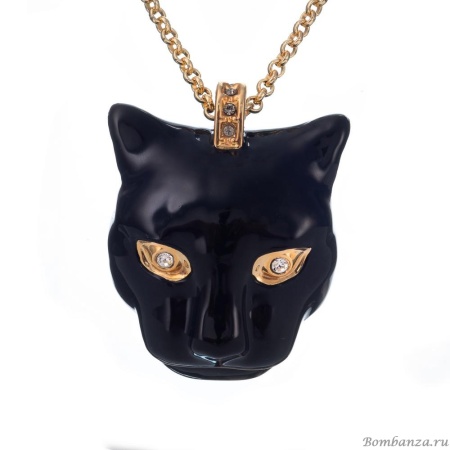 Колье Polina Firenze, пантера с эмалью и кристаллами, PF25.2-PE3752 черный