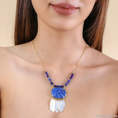 Колье Nature Bijoux, Cobalt, с лазуритом и перламутром, NB24.2-15-43342 синий