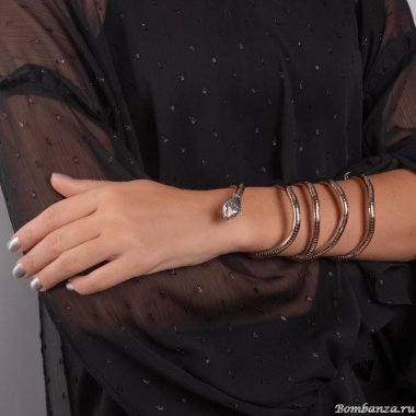 Браслет-колье Moon Paris, в форме змеи, с кристаллами, Mo-Y24.11-077 серый Браслет-колье Moon Paris, в форме змеи, с кристаллами, Mo-Y24.11-077 серый