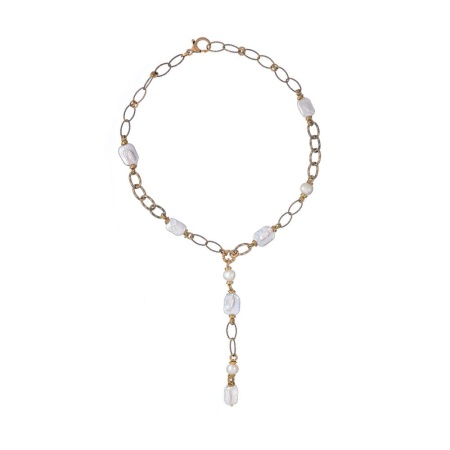 Колье Alcozer&J, с жемчугом, AL-C48BY24-R белый