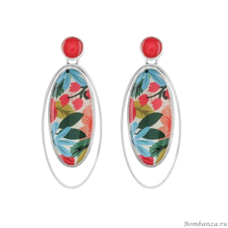 Серьги TARATATA, Pivoine, с цветной смолой, TT-E22-08959-103 красный