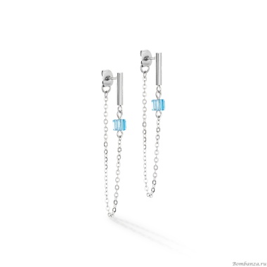 Серьги Coeur de Lion, Blue-Silver, 5076/21-0717 Серьги Coeur de Lion, Blue-Silver, 5076/21-0717