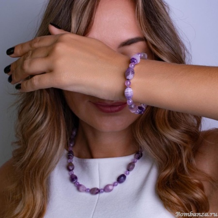 Браслет Lanzerotti, Ispirazione, аметист, флюорит, LZ-24.10-386 сиреневый