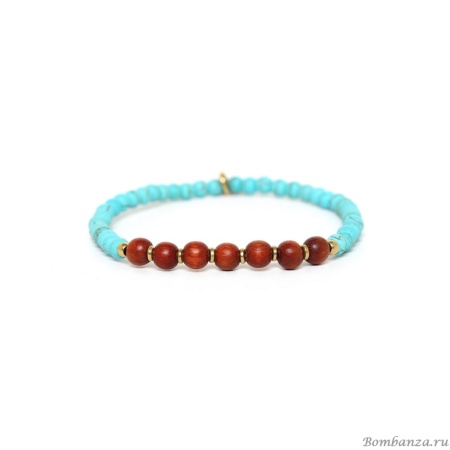 Браслет Nature Bijoux, Boreal, стрейч, с деревом сибукао, говлитом, NB23.2-13-43131 голубой