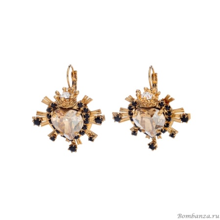 Серьги Celeste G, с кристаллами Swarovski и фианитами, CS25.1-1189 янтарный