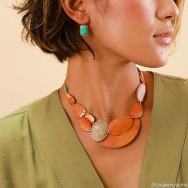 Серьги Nature Bijoux, Boreal, с говлитом, NB23.2-12-78697 бирюзовый