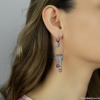 Серьги Lanzerotti, Iris, с аметистом, агатом и кристаллами, LZ-26.03-093 сиреневый