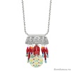 Колье Taratata, Gina, серебристое, со стеклянными бусинами, смолой и красной эмалью, TT-H19-05113-103 Колье Taratata, Gina, серебристое, со стеклянными бусинами, смолой и красной эмалью, TT-H19-05113-103