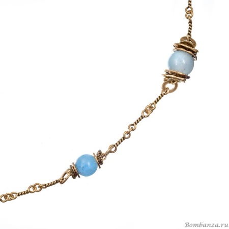Колье Alcozer&J, с аквамарином, AL-C58BS25-R голубой