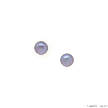 Пуссеты Nature Bijoux, Pebble Beach, с жемчугом, NB25.2-12-90375 серый