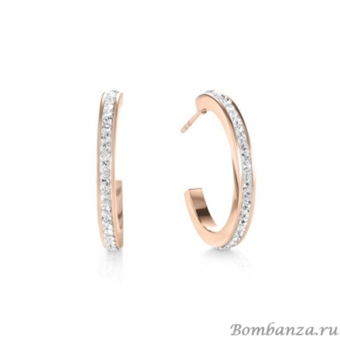 Серьги Coeur de Lion,  Crystal-Rosegold 0139/21-1822 Серьги Coeur de Lion,  Crystal-Rosegold 0139/21-1822