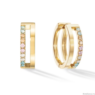 Серьги Coeur de Lion, Multicolour Pastel Gold, 0136/21-1590 Серьги Coeur de Lion, Multicolour Pastel Gold, 0136/21-1590