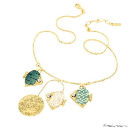 Колье TARATATA, Sushi, с цветной смолой и стеклянными бусинами, TT-T25-06107-204 синий