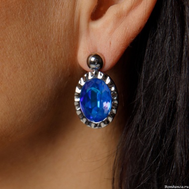 Серьги Qudo, TIVOLA UNICA big (S/P) Royal blue delite 2,65cm, 332183 Серьги Qudo, TIVOLA UNICA big (S/P) Royal blue delite 2,65cm, 332183