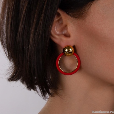 Серьги Nuance, Nuance, асимметричные, с подвесками-кольцами, NFN-23.12-082 золотистый