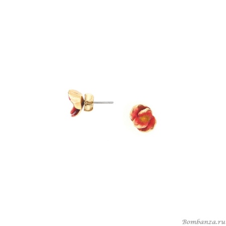 Пуссеты Franck Herval, Betty, в виде цветка, с цветной эмалью, FH25.2-12-69697 красный