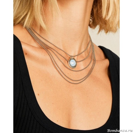 Колье VIDDA, Sweet, многоярусное, с кристаллом Swarovski, VD24.1-01860 голубой