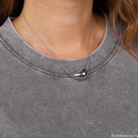 Колье Moon Paris, Ringo, с подвеской-каплей, MR-24.06-034 серебристый