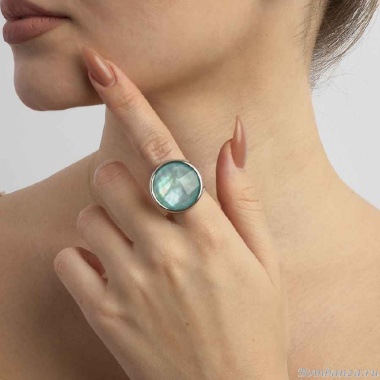 Кольцо Possebon, madre azul безразмерное