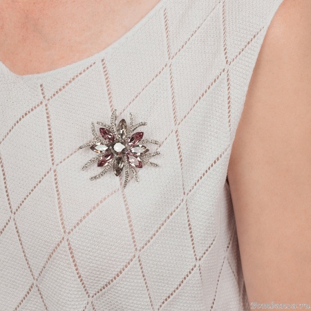 Брошь Самоцвет Чешский
горный хрусталь, BR13756M V/S