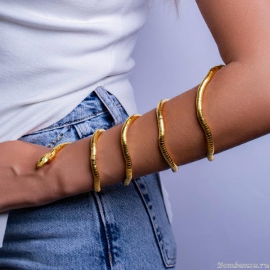 Браслет-колье Moon Paris, в форме змеи, с кристаллами, Mo-Y24.11-077 золотистый Браслет-колье Moon Paris, в форме змеи, с кристаллами, Mo-Y24.11-077 золотистый