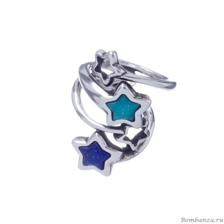 Кольцо Ciclon, Lluvia de estrellas, со звездами, муранское стекло, CN-222501 бирюзовый, 18