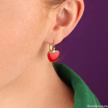 Серьги TARATATA, Paprika, асимметричные, смола, микрошарики, TT-H25-12796-203 красный