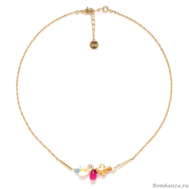 Колье Franck Herval, Cali, кость, жемчуг, перламутр, гематит, жад, FH24.1-15-64050 золотистый