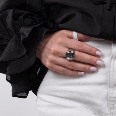 Кольцо Moon Paris, с кристаллом, Mo-Y24.06-011 серый, 18