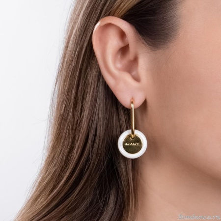 Серьги Nuance, с подвеской в форме диска, NFN-24.04-052 золотистый