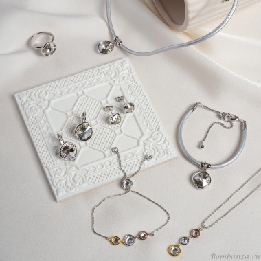 Колье Fiore Luna, Silver Shade / Silver Leather