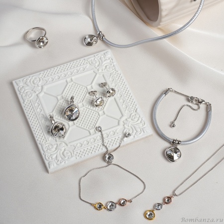 Колье Fiore Luna, Silver Shade / Silver Leather