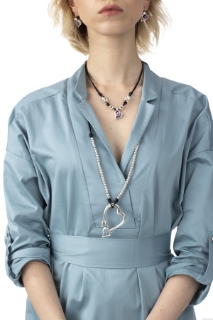 Колье Ciclon, Flechazo, металл с кожей, CN-EMO804  Колье Ciclon, Flechazo, металл с кожей, CN-EMO804