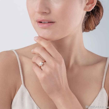 Кольцо Coeur de Lion, Brilliant Square Rose Gold, 0500/40-1822 58