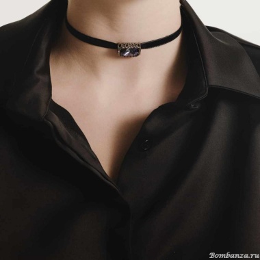 Чокер Katerina Vassou, Keystone, с кристаллом, KV24.2-401545BTANZANITE фиолетовый