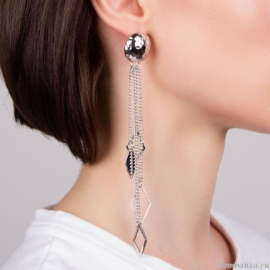 Серьги Moon Paris, Ringo, удлиненные, с подвесками, MR-21.04-024 серебристый Серьги Moon Paris, Ringo, удлиненные, с подвесками, MR-21.04-024 серебристый