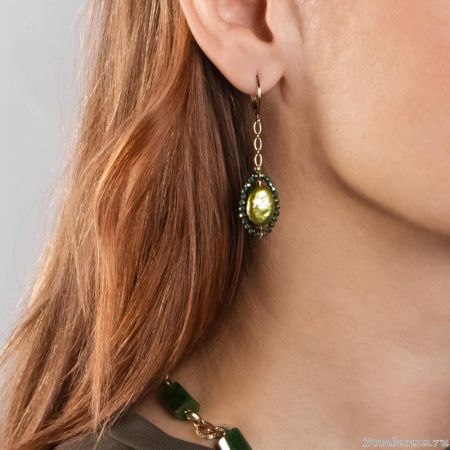 Серьги Lanzerotti, Verde, с жемчугом и гематитом, LZ-24.12-594 зеленый Серьги Lanzerotti, Verde, с жемчугом и гематитом, LZ-24.12-594 зеленый