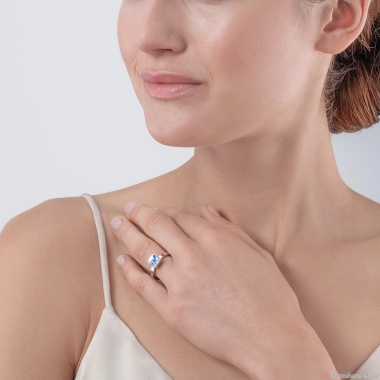 Кольцо Coeur de Lion, Light Blue-Silver 16.5 мм, 0500/40-0741 52 Кольцо Coeur de Lion, Light Blue-Silver 16.5 мм, 0500/40-0741 52