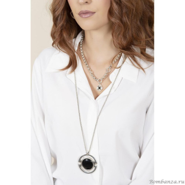 Колье Ciclon, Elegance, с муранским стеклом, CN-233803 черный