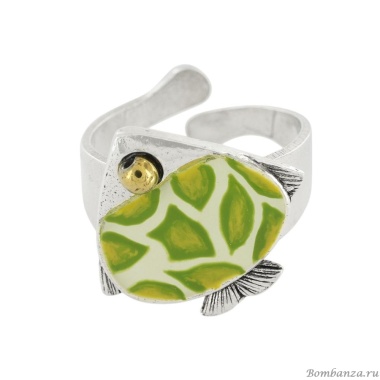 Кольцо TARATATA, Sushi, разъемное, со смолой и бусинами, TT-T25-06410-107 зеленый