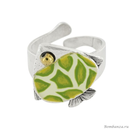 Кольцо TARATATA, Sushi, разъемное, со смолой и бусинами, TT-T25-06410-107 зеленый