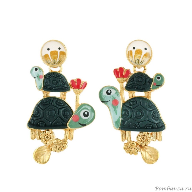 Серьги TARATATA, Carapate, цветная смола, декоративные элементы, TT-T22-01911-20M золотистый