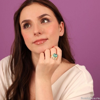 Кольцо TARATATA, Crocus, разъемное,цветная смола и микрошарики, TT-H24-02409-20T бирюзовый Кольцо TARATATA, Crocus, разъемное,цветная смола и микрошарики, TT-H24-02409-20T бирюзовый