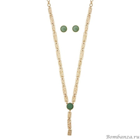 Комплект Possebon колье и серьги, Green Quartz S7912.16 G/G