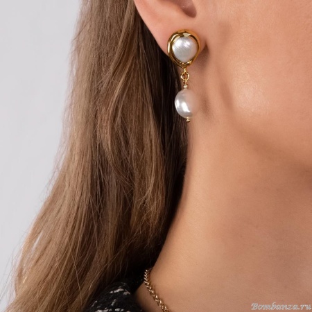 Серьги Lanzerotti, Splendore, с жемчугом, LZ-24.08-337 белый