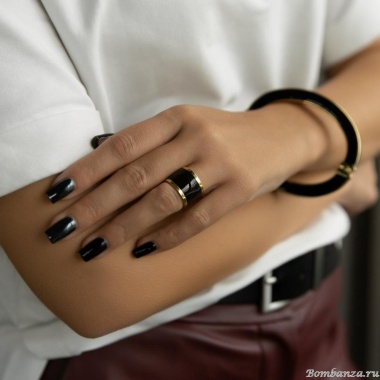 Кольцо Francesca Bianchi, разъемное, с эмалью, FB25.2-6E черный