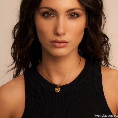 Колье VIDDA, Caribe, с австрийским кристаллом в форме черепа, VD22-01462 янтарный, 55см